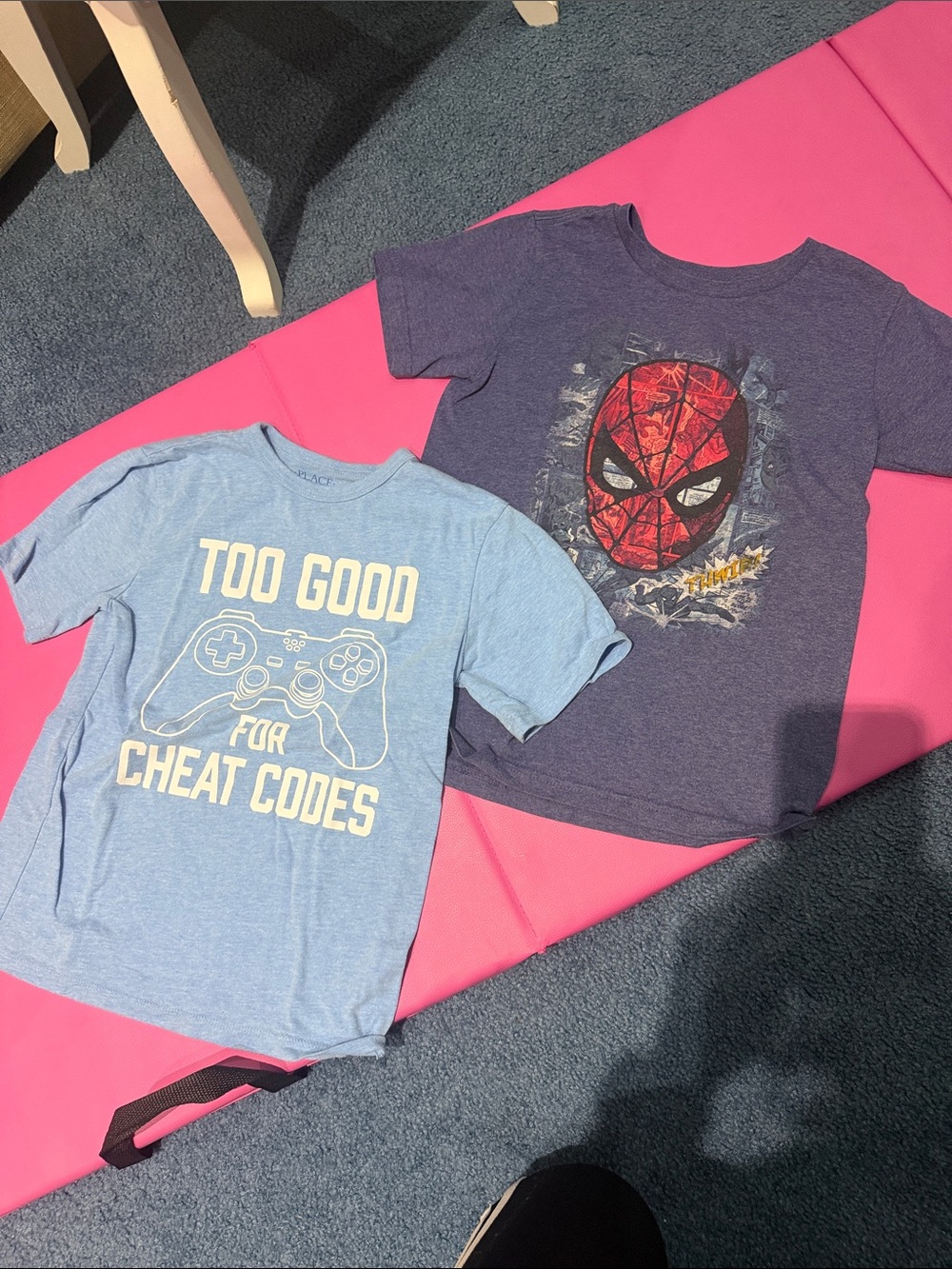 Spider-Man Graphic Tee & 'Too Good for Cheat Codes' Gaming Tee - Blue Combo
